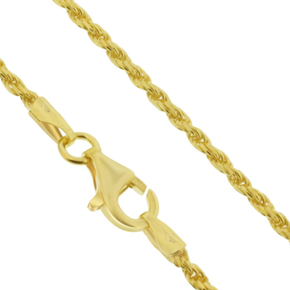 14K Gold Plated 925 Sterling Silver 1.5mm Rope Ankle Chain Bracelet - Elegant Foot Jewelry for Women, Perfect for Beach, Summer Outfits & Special Occasions