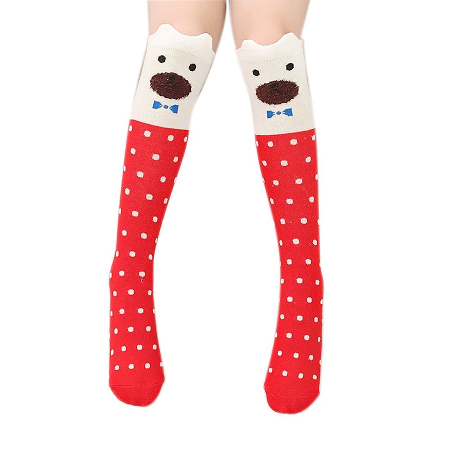 Cute Girls Knee High Socks - Soft Cotton Mid Calf Boot Socks for Teens & Women - Perfect Stocking Stuffers Gifts for Christmas, School & Winter Fashion