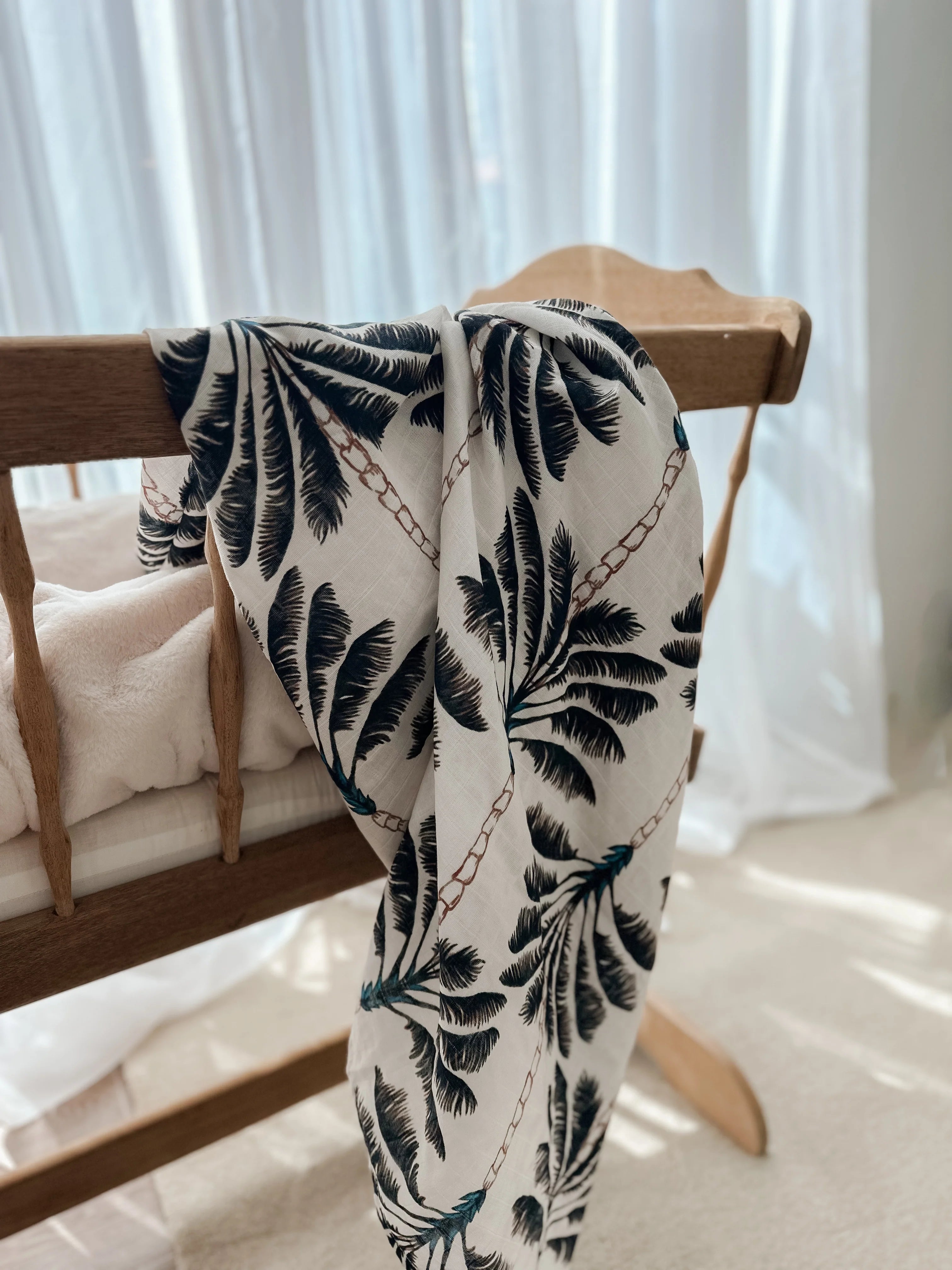 Organic Muslin Swaddle Blanket for Babies - Soft Breathable Cotton Wrap for Newborns & Infants - Perfect for Swaddling, Nursing Cover & Stroller Blanket - Pop Ya Tot Daintree Collection