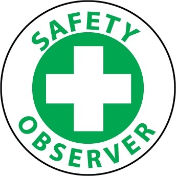 NMC HH78 Safety Observer Hard Hat Emblems - 12 Packs of 25 (300 Pieces Total) - High Visibility Construction Site Safety Gear for Workers & Supervisors