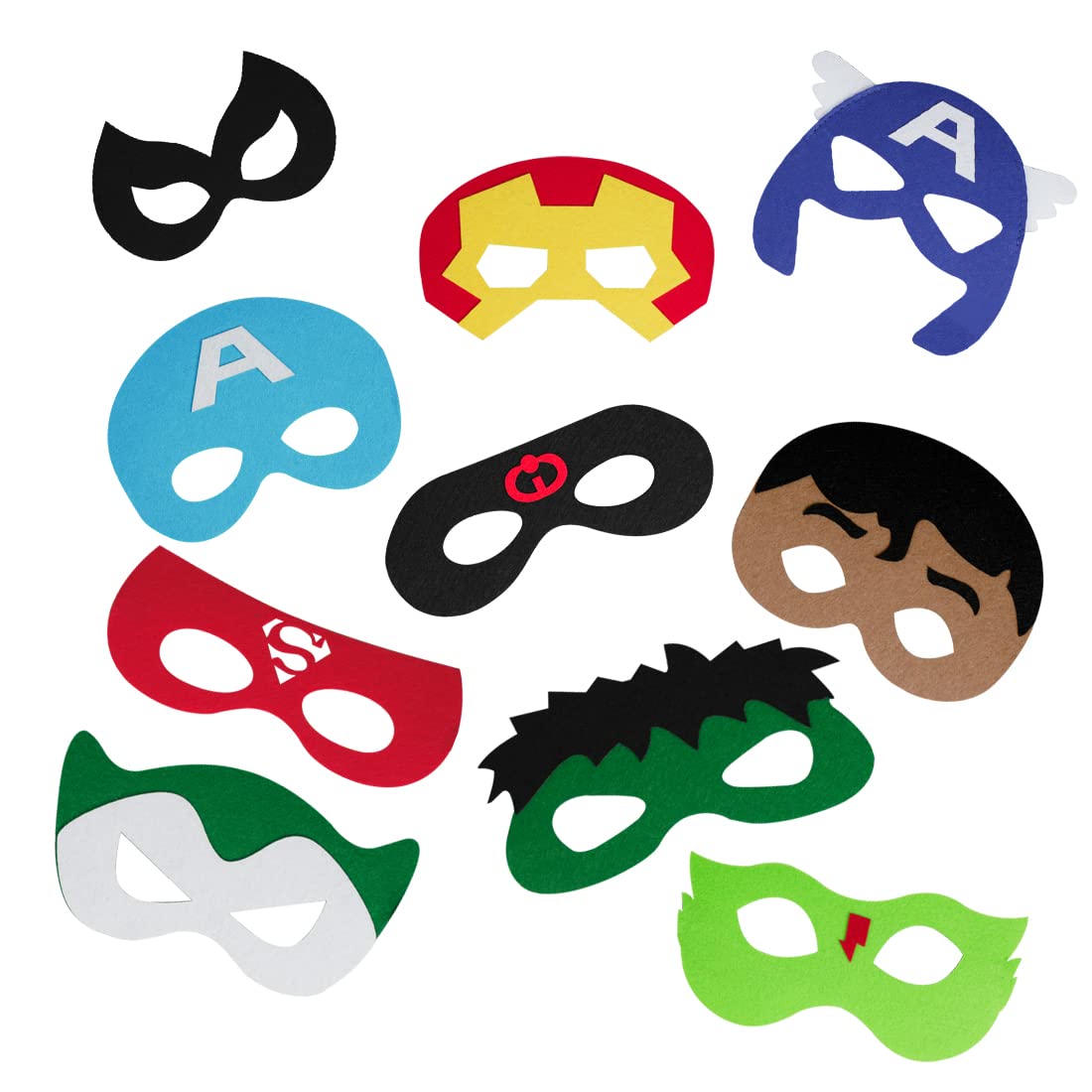36 Pcs Kids Superhero Masks - Felt Super Hero Costume Party Favors for Boys & Girls - Perfect for Birthday Parties, Halloween, Cosplay & Dress-Up Play