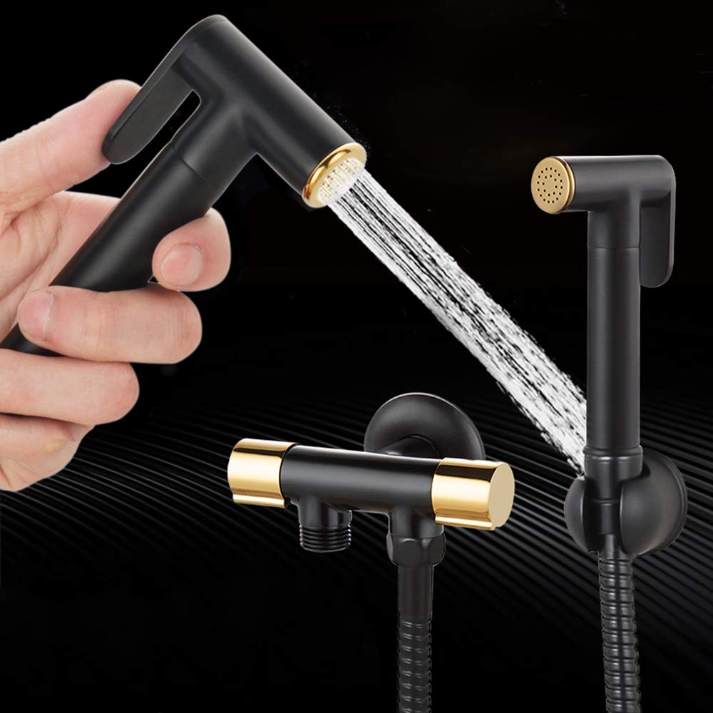 Portable Brass Bidet Sprayer Kit - Cold Water Toilet Bidet Sprayer with High Pressure Nozzle for Bathroom & Travel Use