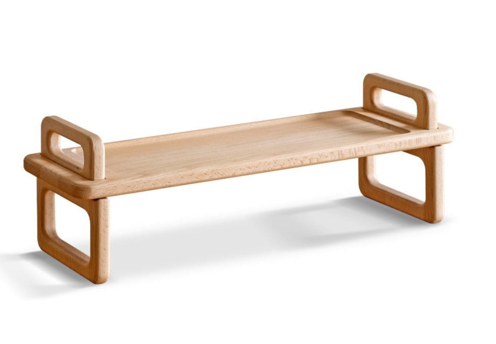Solid Wood Shelf - Beech & Acacia Desktop Storage Rack for Home Office, Kitchen, Bathroom Organization