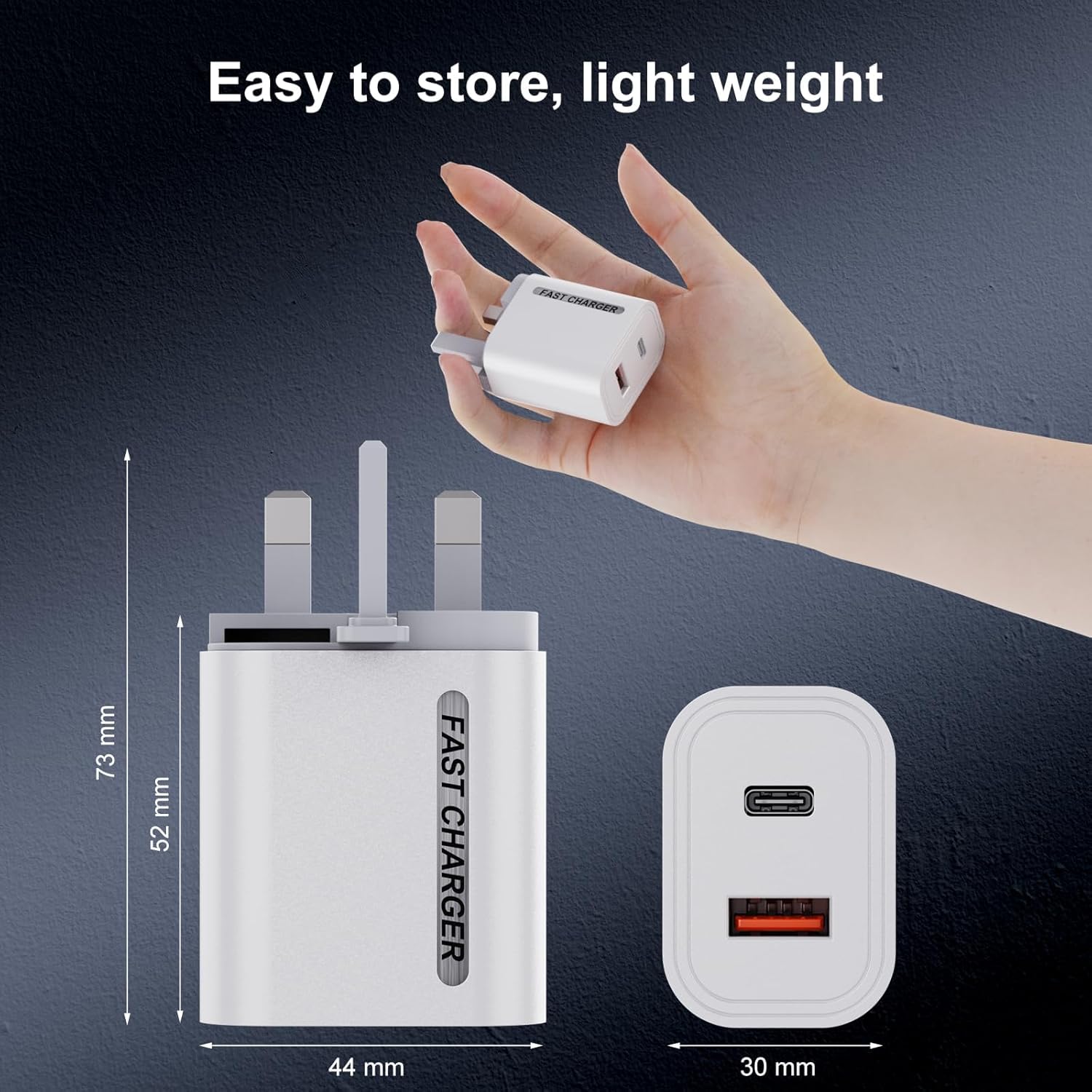 30W USB C Fast Charger Block - Dual Port PD 3.0 Wall Charger for iPhone 15 Pro/14/13, iPad Pro/Air, Samsung Galaxy, AirPods | Compact Travel Charger for Home, Office & Car