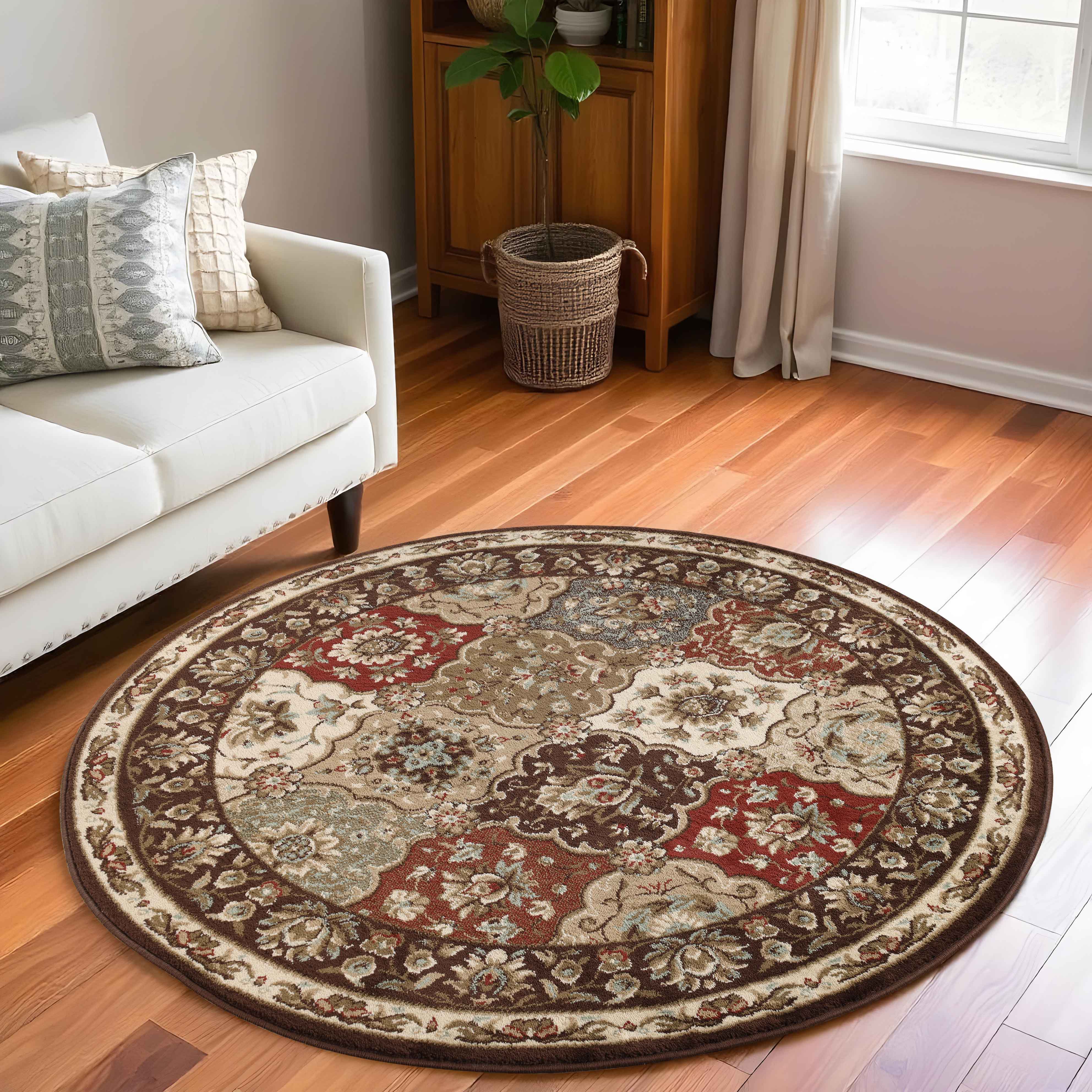 Palmyra Traditional Floral Medallion Indoor Area Rug - Non-Slip Living Room Carpet, Bedroom Runner Rug for Home Decor - Perfect for Hallway, Entryway & Cozy Spaces