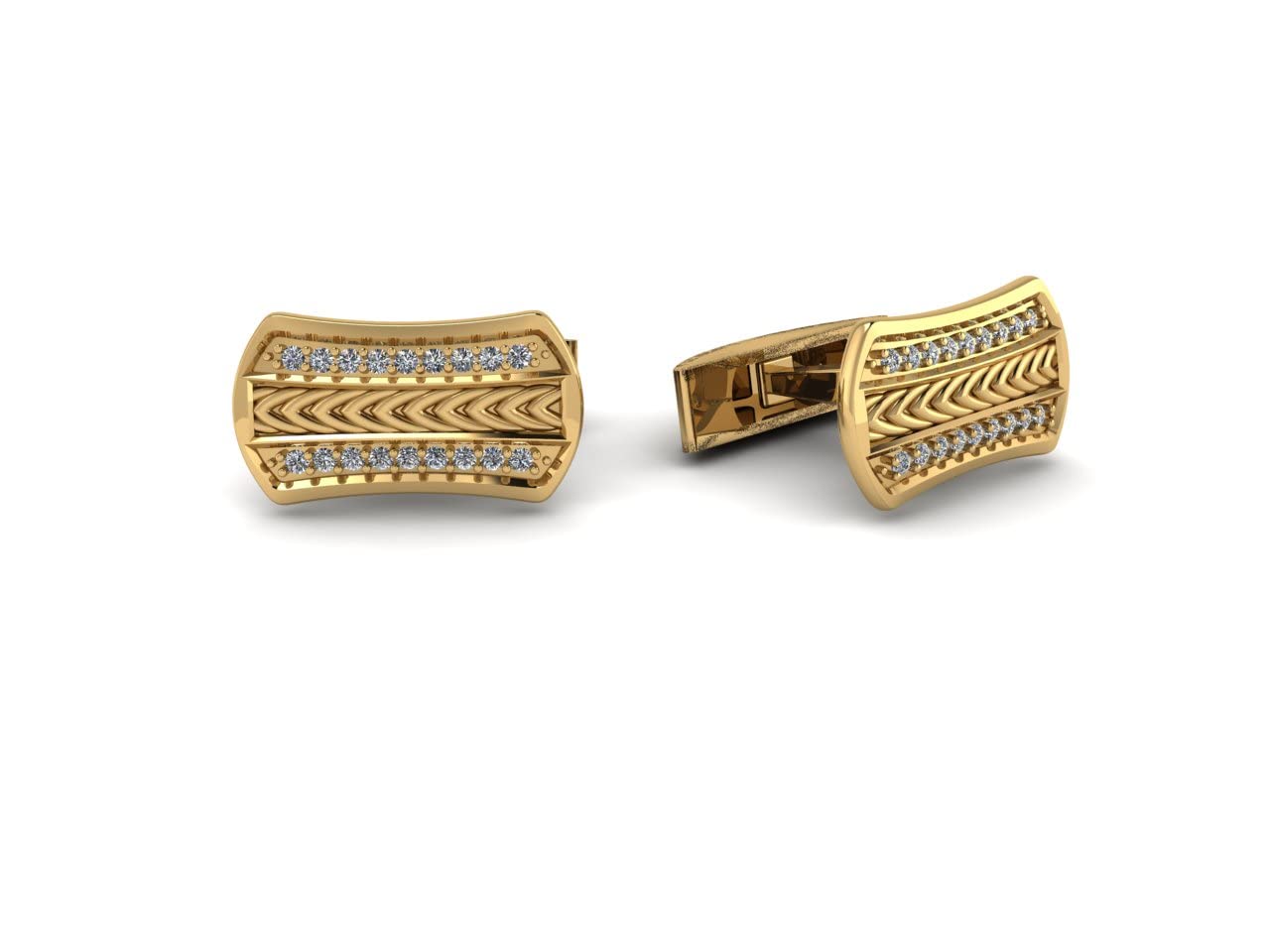 0.30 Carat Gemstone Sterling Silver Gold Plated Cufflinks for Men - Wedding, Business & Special Occasions - Elegant Gift Box Included - Perfect for Valentine's Day, Anniversary & Formal Events