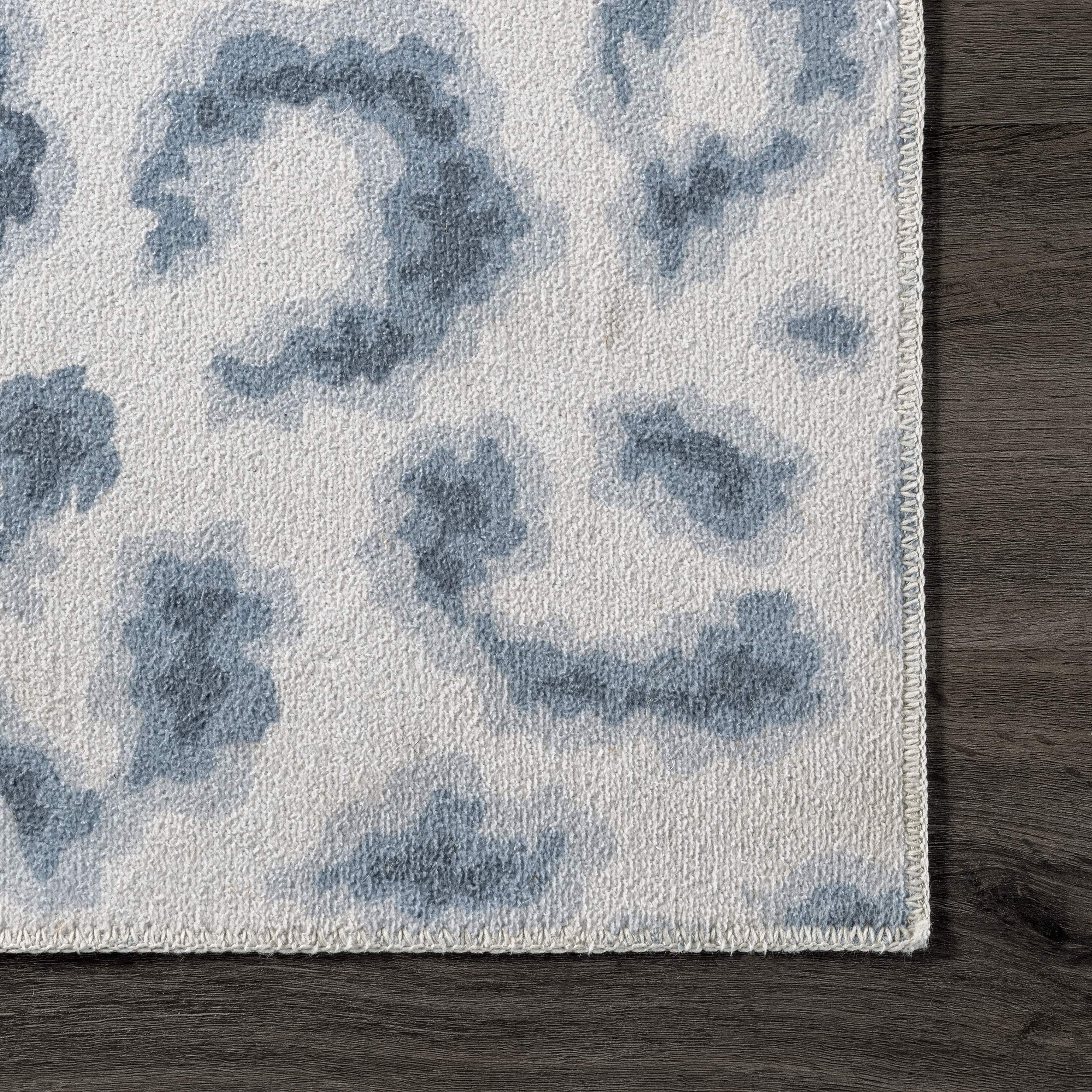 nuLOOM Mason Machine Washable Contemporary Leopard Print Ultra Thin Area Rug, 7' x 9', Grey - Perfect for Living Room, Bedroom, or Office Decor