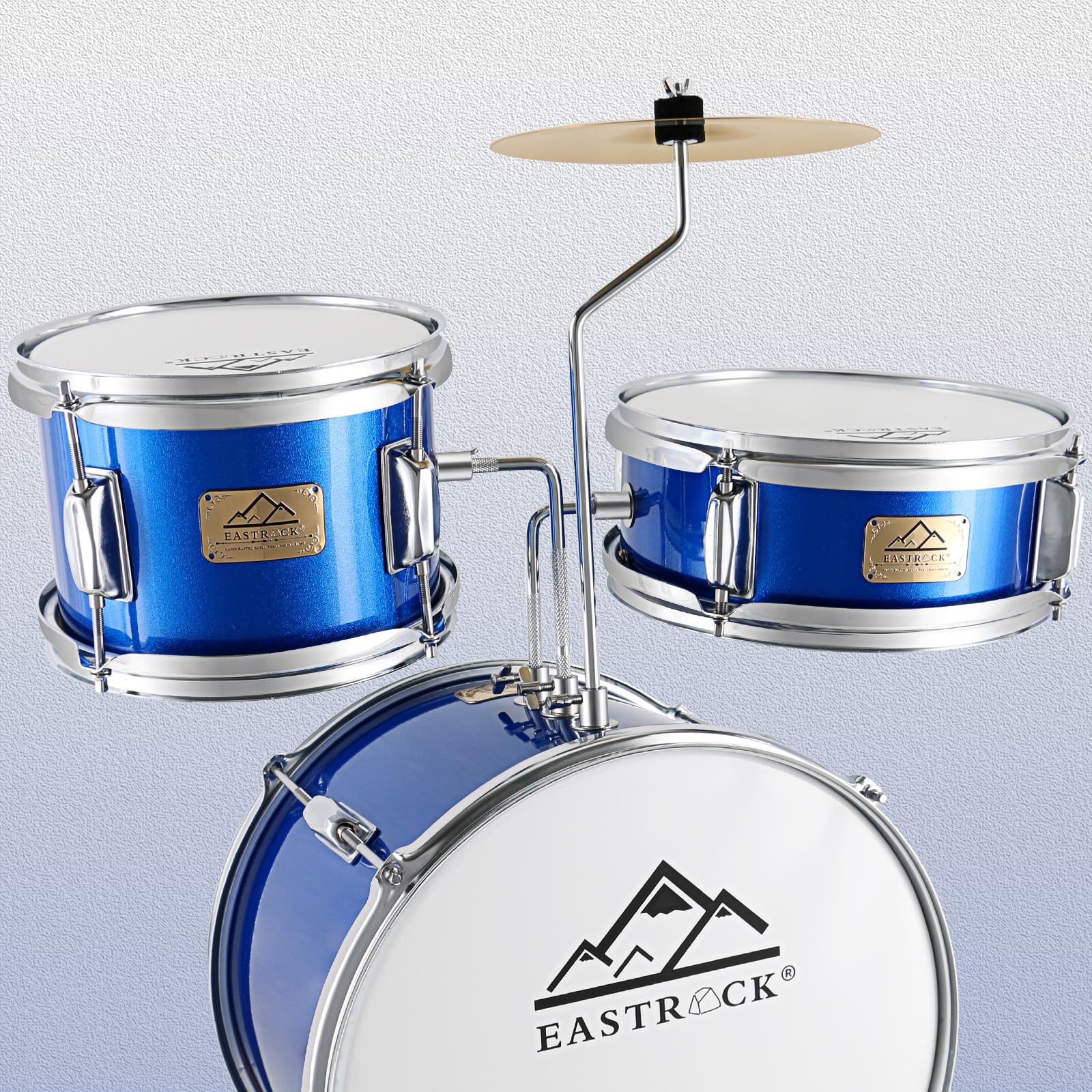 EASTROCK 3-Piece 14'' Kids Drum Set with Adjustable Throne, Cymbal, Pedal & Drumsticks - Perfect for Beginners & Junior Drummers (Dark Blue) | Ideal for Home Practice, Music Lessons & Kids Birthday Gifts