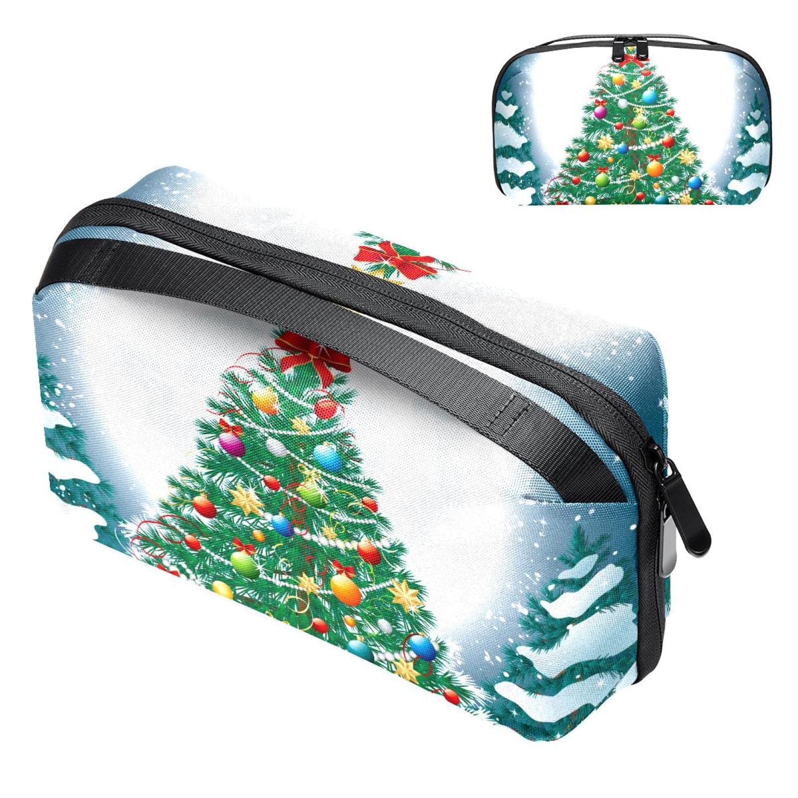 Waterproof Men's Travel Toiletry Bag - Large Shaving Dopp Kit with Christmas Tree Design, Bathroom Organizer for Cosmetics & Toiletries | Perfect for Business Trips, Gym, Camping & Holiday Gifts