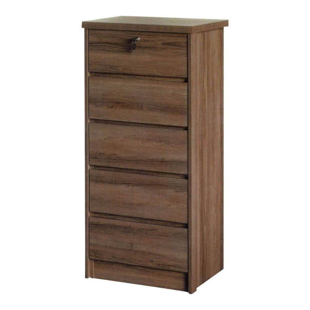 Ivy Coffee Chest of Drawers - 5-Drawer Storage Organizer for Bedroom, Living Room & Office - Solid Wood Dresser with Vintage Style
