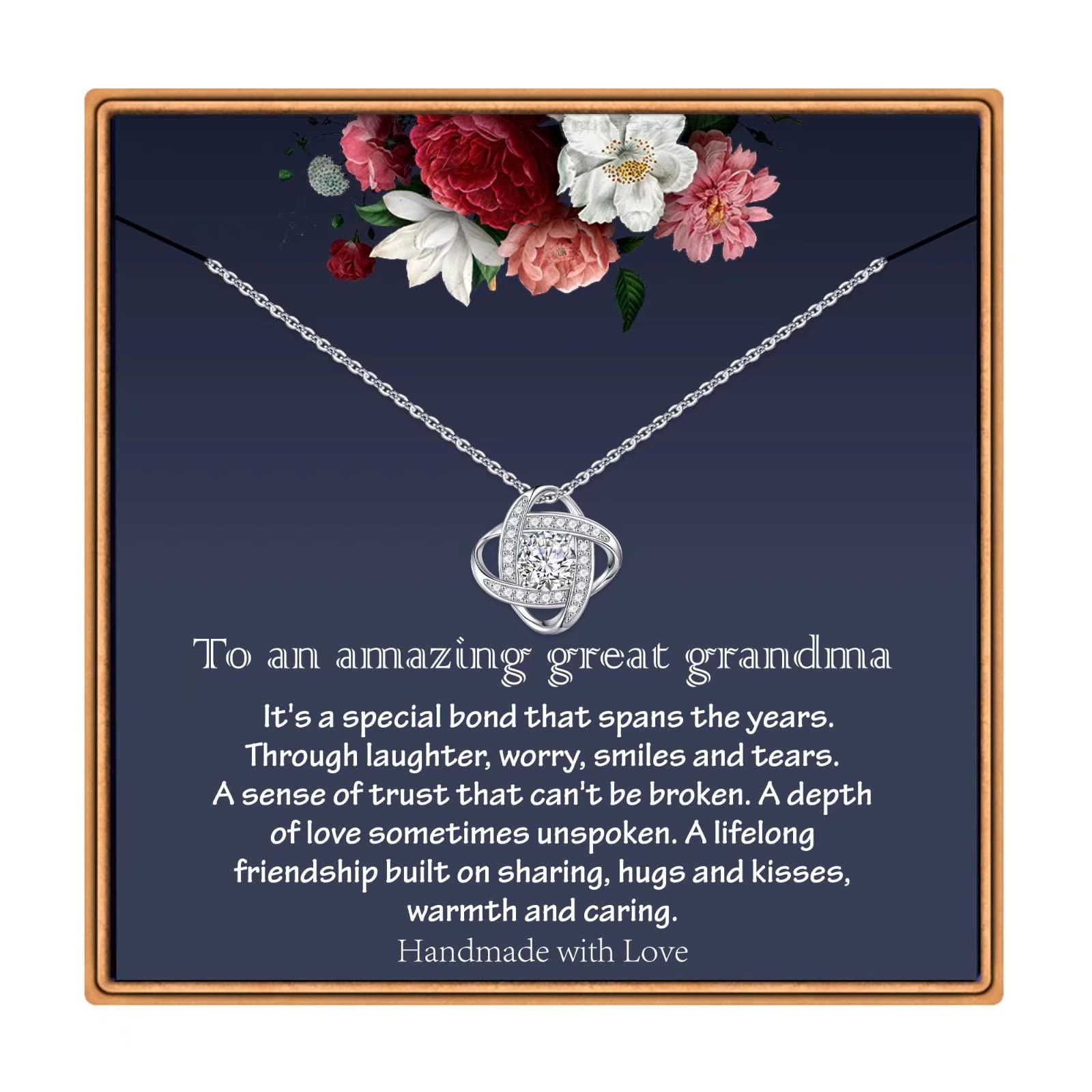 925 Sterling Silver Love Knot Pendant Necklace for Women - Elegant Jewelry Gift for Mother, Grandma, Girlfriend, Sister (Graduation, Mother's Day, Anniversary, Birthday) - Perfect for Everyday Wear & Special Occasions