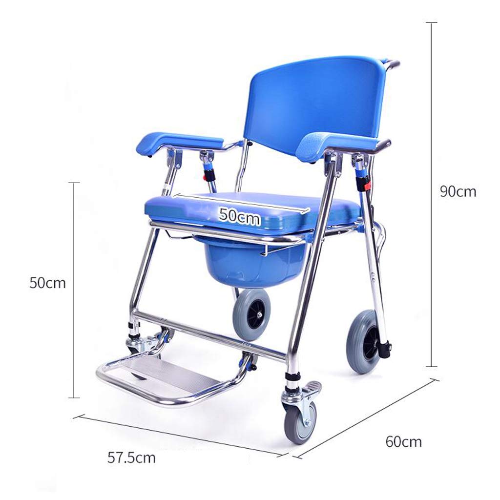 3 in 1 Wheelchair Over Toilet Commode with Padded Seat & Footrests - Folding Bedside Shower Chair for Elderly, Disabled & Pregnant Women - Portable Bath Stool & Handicap Walking Aid for Home & Hospital Use