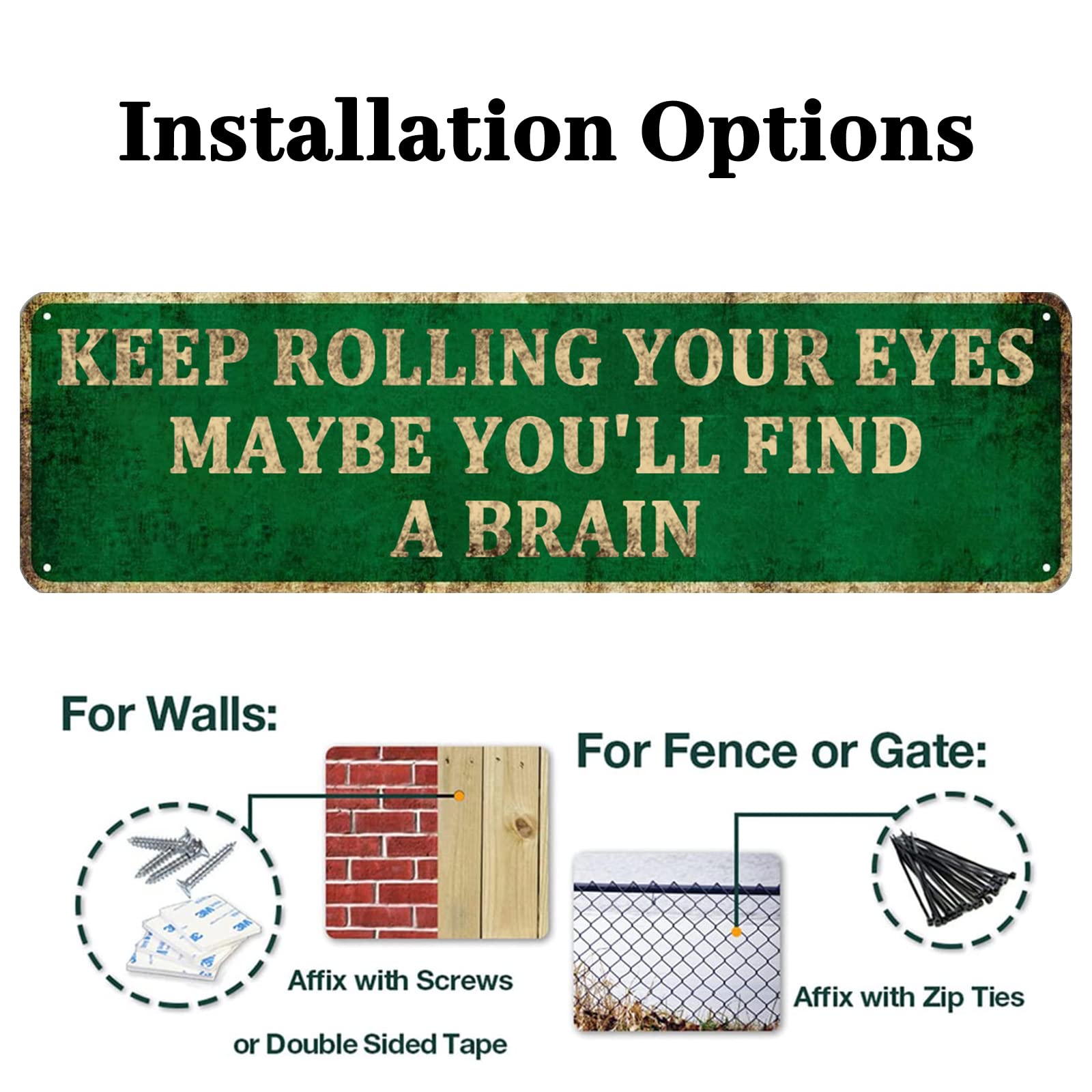 Funny Sarcastic Metal Tin Sign - Humorous Wall Decor for Home, Man Cave & Bar - 'Keep Rolling Your Eyes' 4x16 Inch - Perfect for Garage, Pub & Game Room Decor