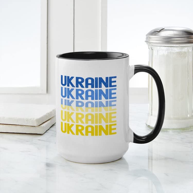 Ukraine Themed 15 oz (444 ml) Ceramic Coffee Mug - Perfect for Home, Office & Gift Giving | Patriotic Drinkware for Tea, Hot Chocolate & Coffee Lovers