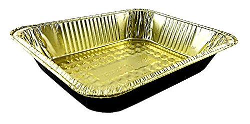 Premium Black & Gold Aluminum Steam Table Pans - Heavy Duty Full Size Deep Hotel Pans (50 Pack) - Ideal for Catering, Buffets, Restaurants & Food Service