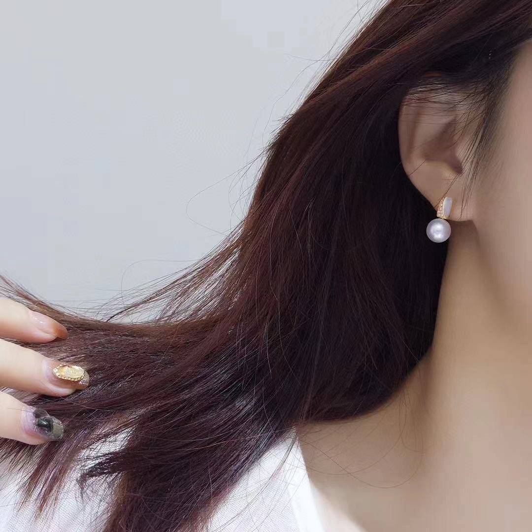 18K Solid Gold Freshwater Pearl Earrings for Women - Classic Stud Earrings with AAA Quality Pearls - Perfect for Weddings, Parties & Everyday Elegance (KE00043)