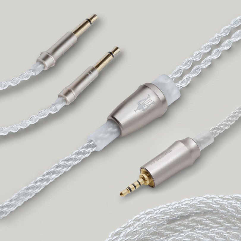 Premium Meze Mono 3.5mm Silver Plated Upgrade Cable for 99 Classics, Liric & 109 Pro Headphones - Open Box - Enhanced Audio for Home Studio & Audiophile Listening