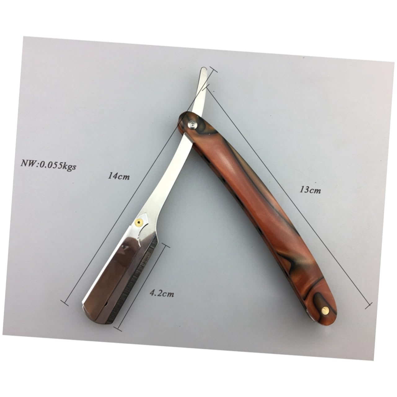 2-Pack Stainless Steel Straight Razor Blades for Men - Classic Wooden Handle Barber Razor for Precision Shaving & Grooming - Ideal for Wet Shaving, Beard Trimming & Professional Barbershop Use