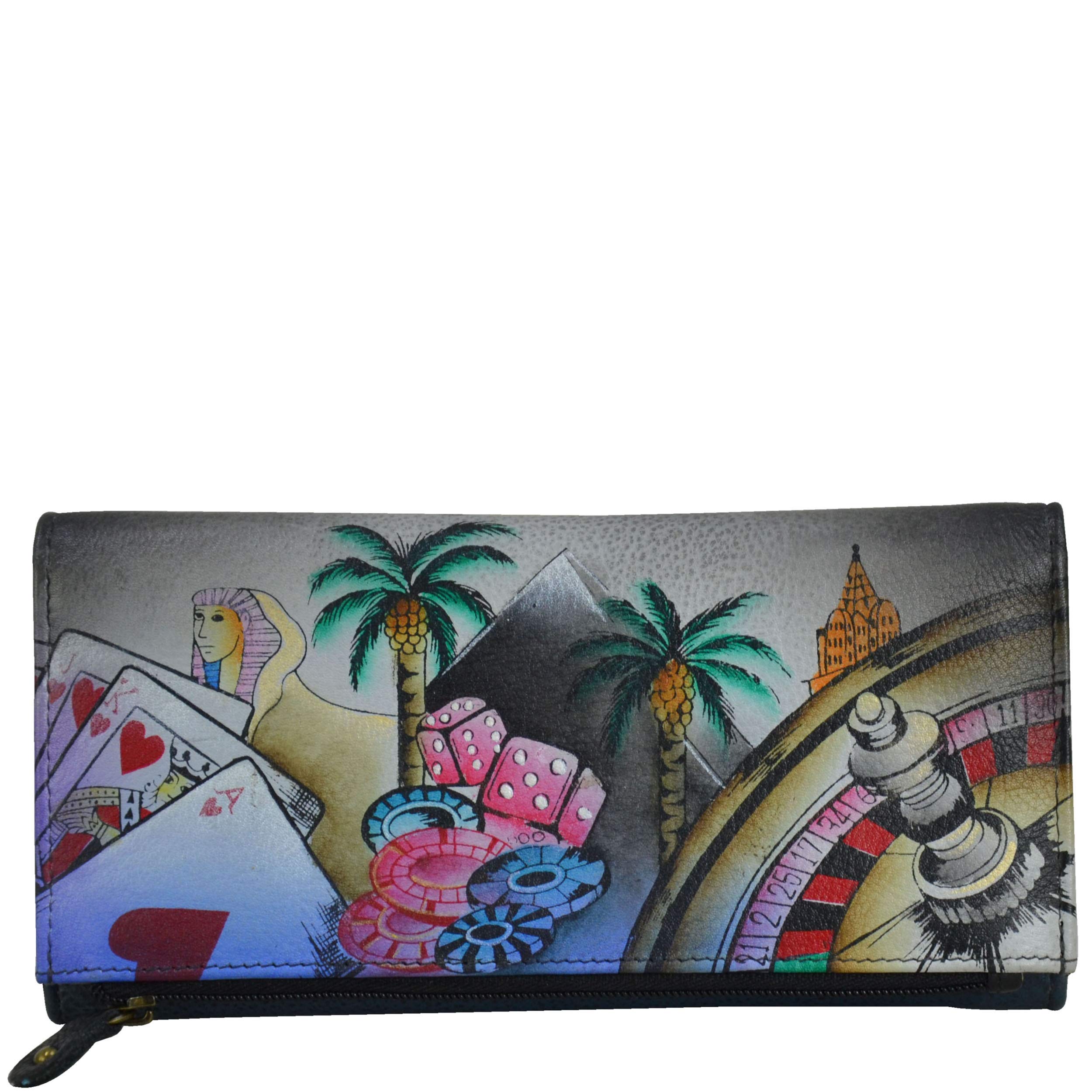 Anna by Anuschka Genuine Leather Clutch Wallet - Handmade Women's Evening Bag for Parties, Weddings & Night Out | Sin City Collection