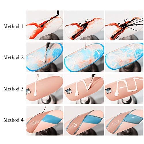 D.B.Z. Black Spider Gel Polish Kit - UV LED Nail Art Paint for Spider Web Design, Black & White Gel Polish Set - Perfect for Halloween, Gothic, and Creative Nail Designs