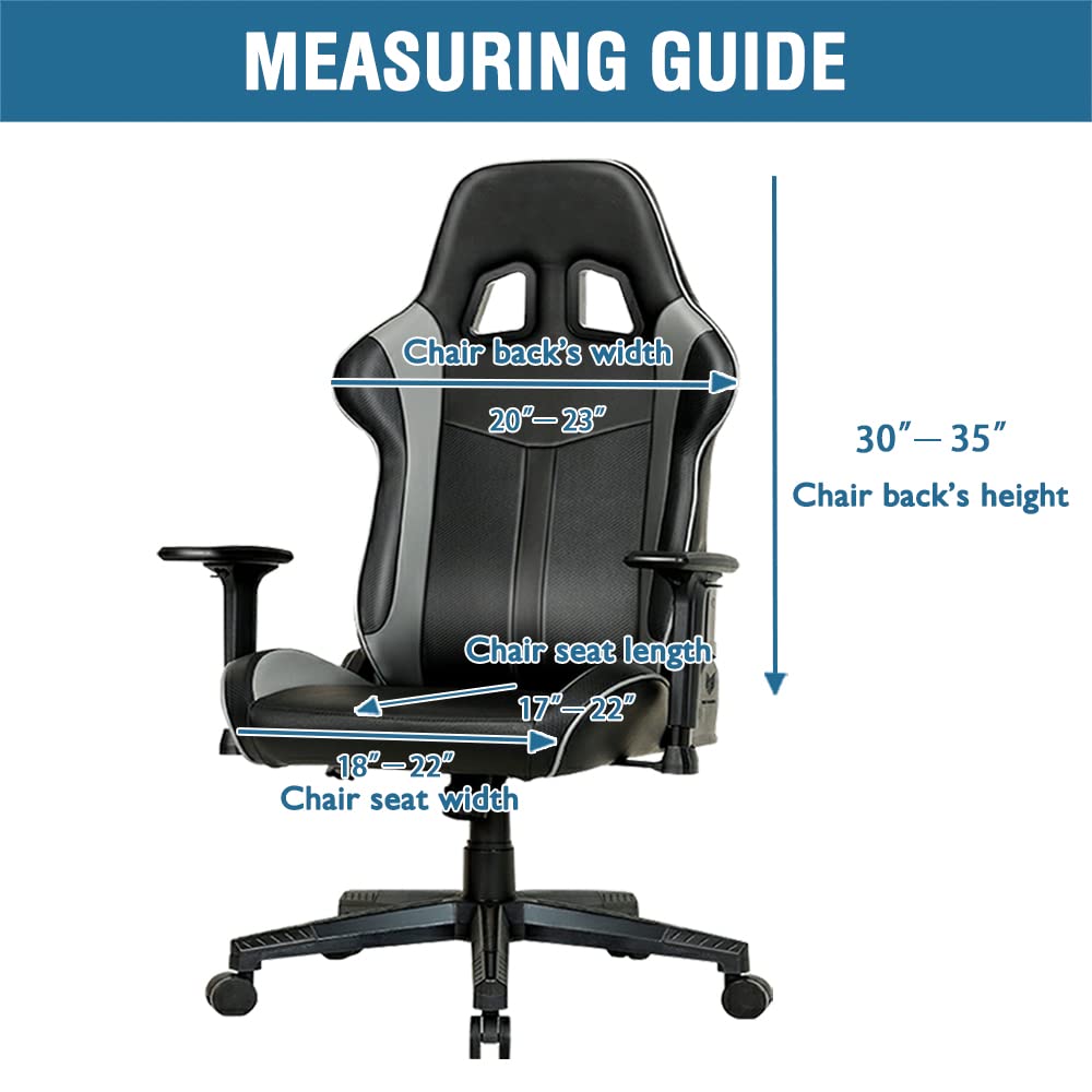 H.VERSAILTEX 2-Piece Stretch Gaming Chair Covers - Breathable Office Chair Slipcovers for Computer Desk, Reclining Racing & Rotating Armchairs - Universal Fit Gamer Chair Protector (Taupe) - Perfect for Home Office, Gaming Setup & Workspace Comfort