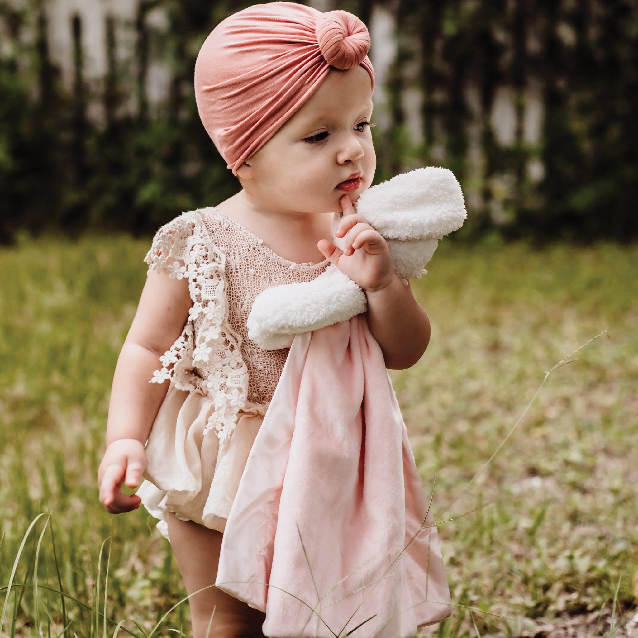 Blossom Bunny Buddy Blanket - Soft & Cozy Plush Baby Blanket for Newborns & Toddlers | Perfect for Nursery, Stroller, and Cuddling | Cute Easter Gift Idea