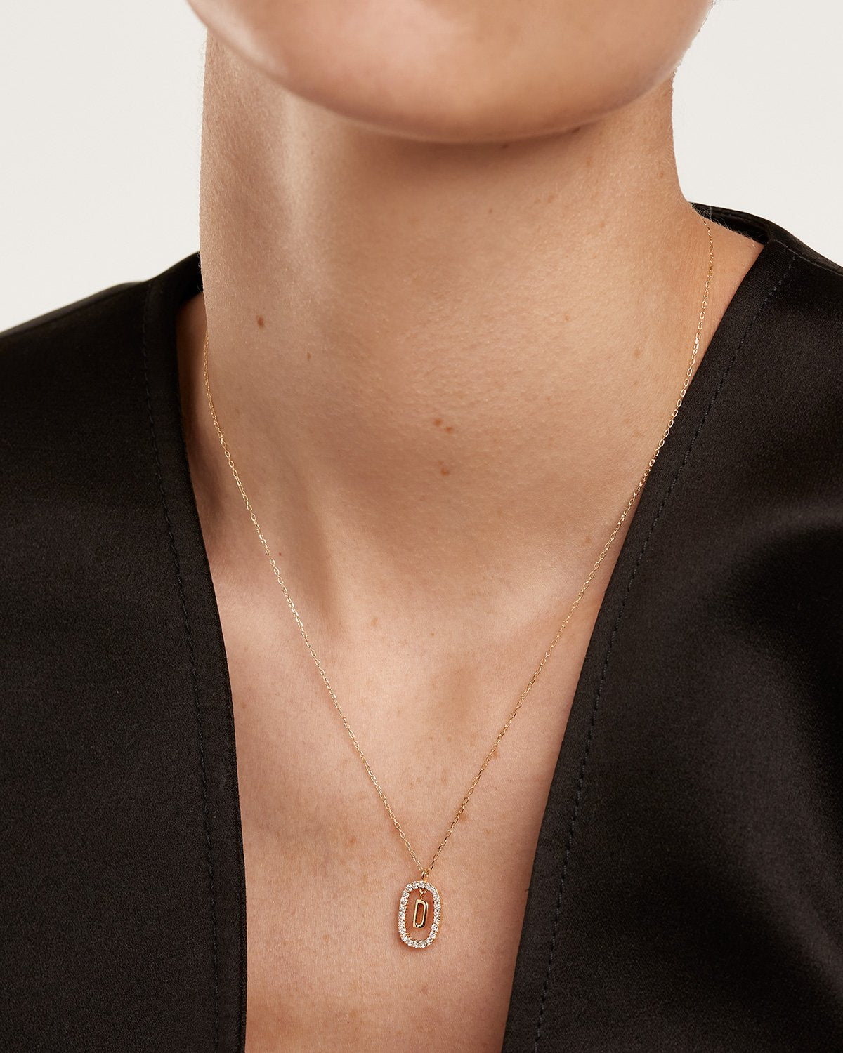 Diamond & Gold Letter D Necklace for Women - Elegant Initial Pendant Jewelry Gift for Birthday, Anniversary & Valentine's Day