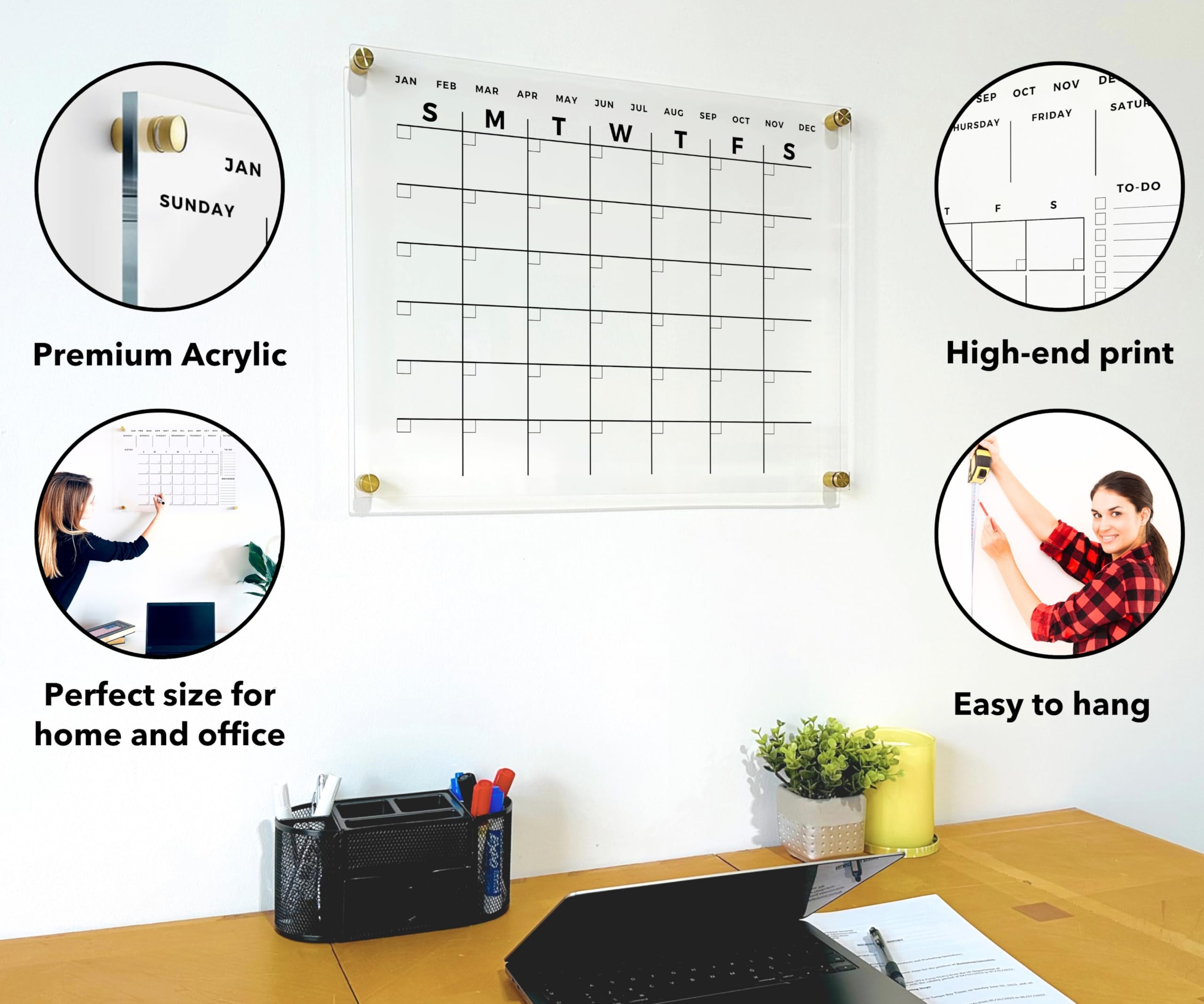 Premium Acrylic Wall Calendar - Large 40x28