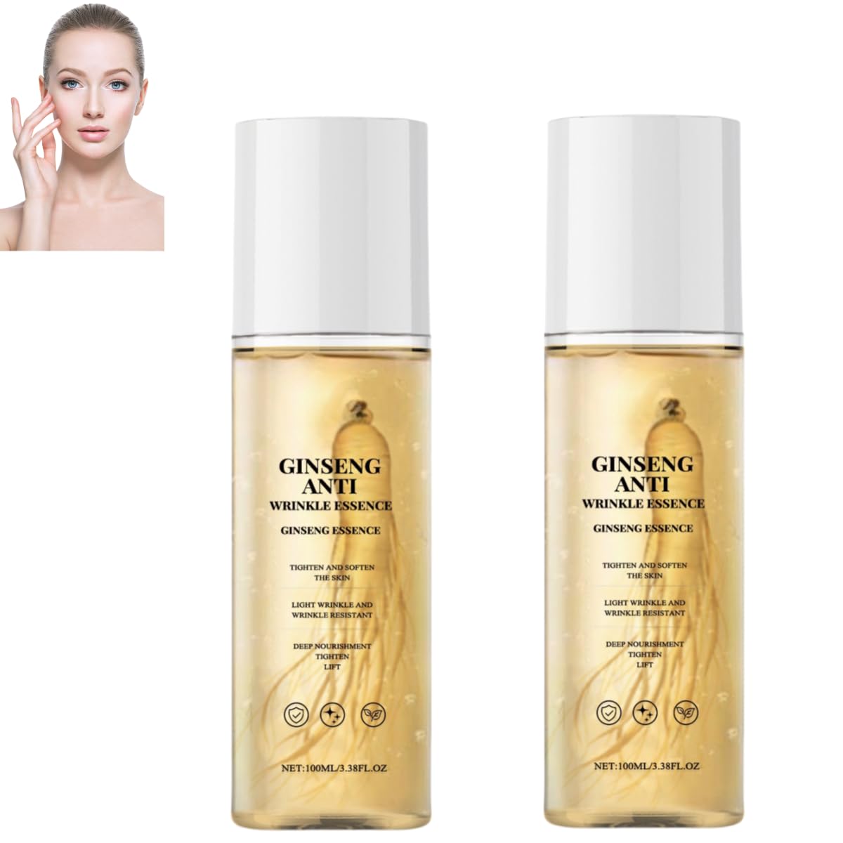 Premium Ginseng Anti-Aging Facial Serum with Ginseng Extract - Deep Hydration, Wrinkle Reduction & Skin Rejuvenation - Perfect for Night Routine & Mature Skin Care