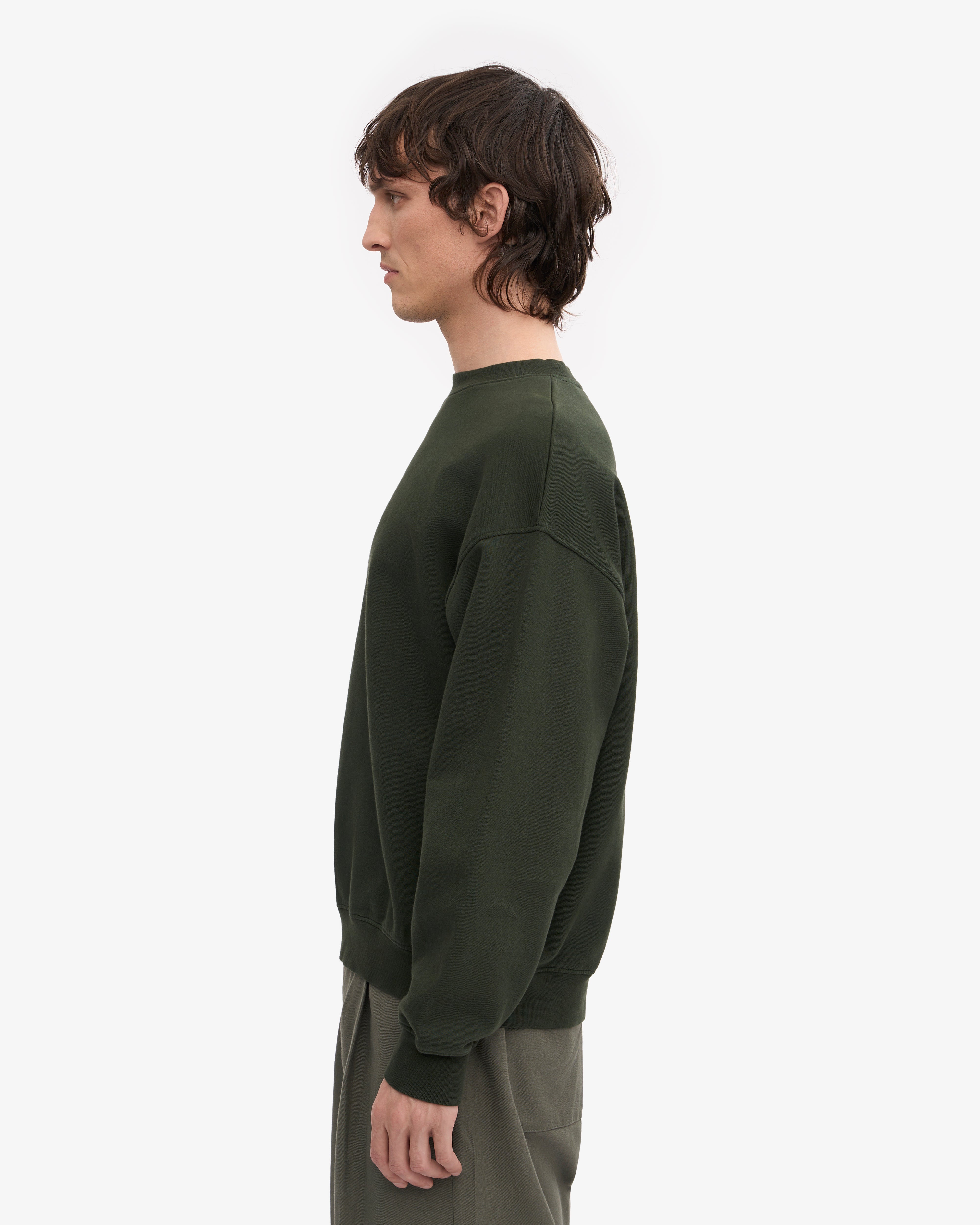 Organic Oversized Crewneck Sweatshirt for Women - Soft & Comfortable Hunter Green Pullover - Perfect for Casual Wear, Loungewear & Cozy Outfits