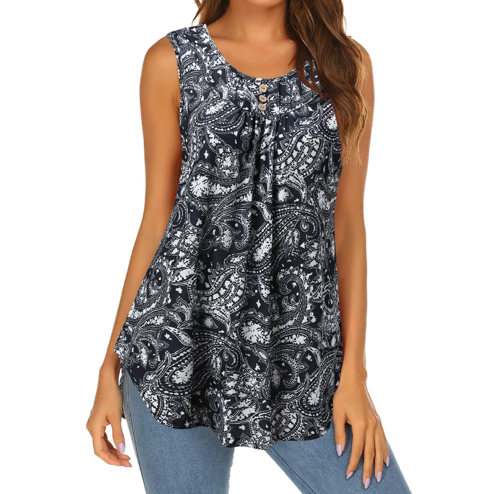 Women's Casual Summer Sleeveless V-Neck Tank Tops - Breathable Loose Fit Basic Shirts for Beach, Travel & Everyday Wear