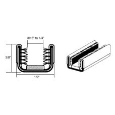 CRL 96-Inch Rigid Unbeaded Glass Channel for Checker Taxi & International Truck - Durable Auto Glass Molding for Commercial Vehicles & Fleet Maintenance
