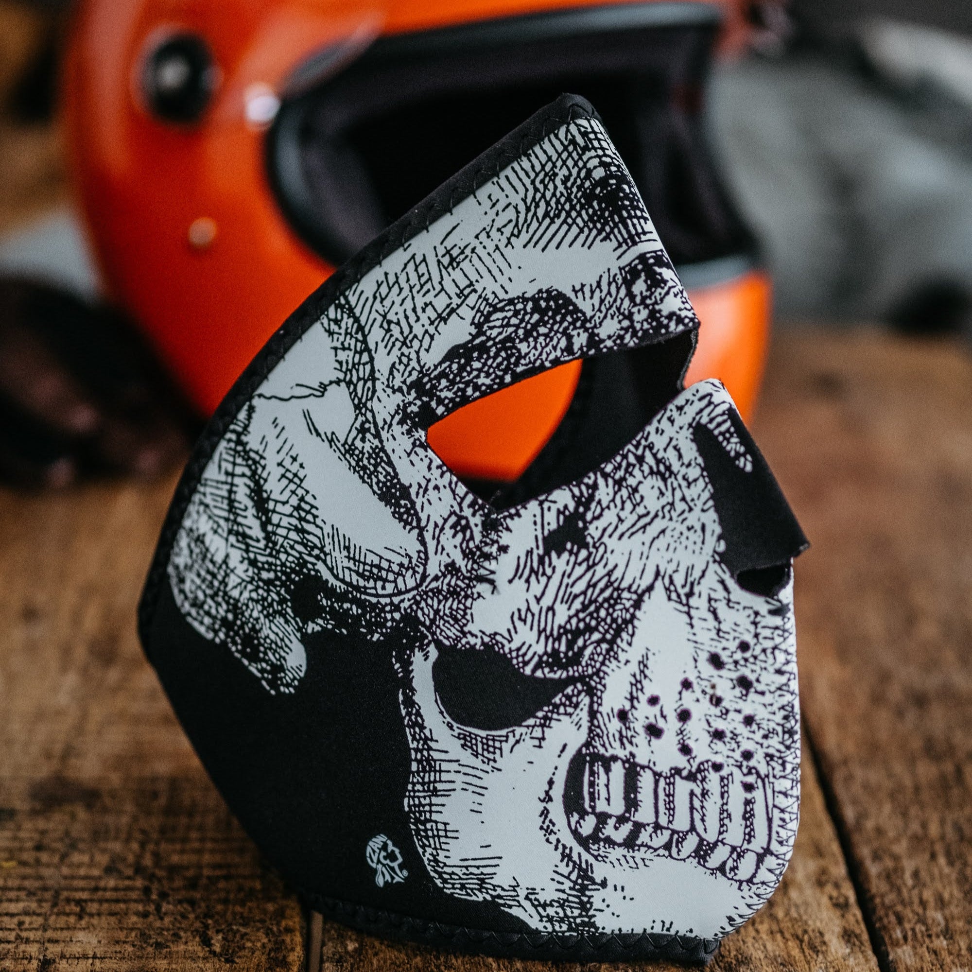 ZANheadgear Full Face Mask - Black & White Skull Design Neoprene for Halloween, Cosplay, Motorcycle & Airsoft - Breathable & Comfortable Protective Gear