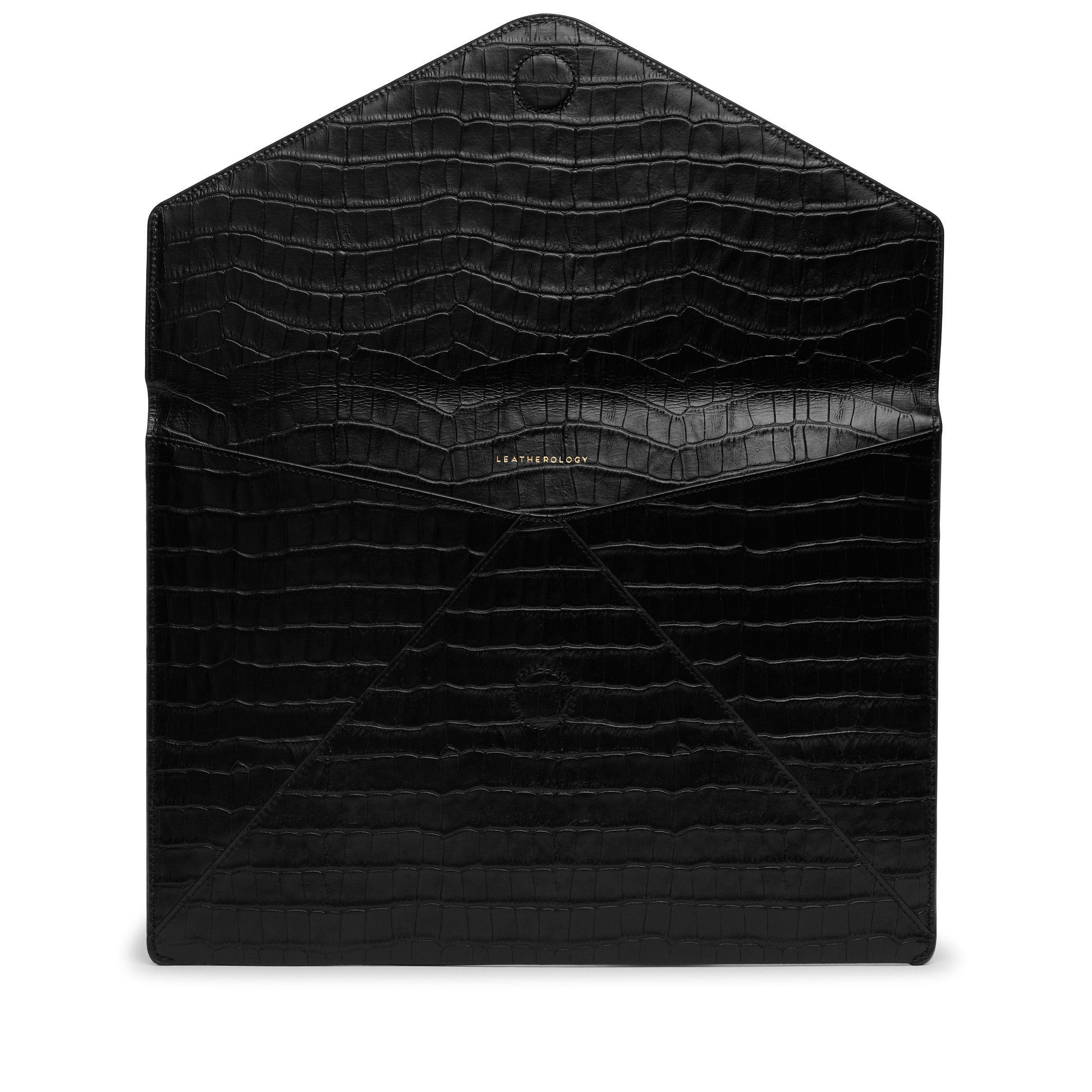 Premium Black Crocodile Pattern Laptop Sleeve Case - 13 Inch Laptop Bag for MacBook Air/Pro, Ultra Slim Protective Cover for Work, Travel & School