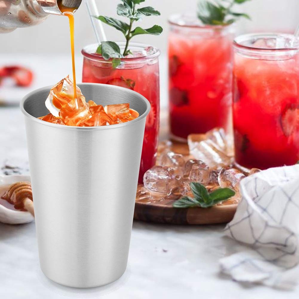Premium Stainless Steel Milkshake Cup with Lid - Insulated Metal Tumbler for Kids, Camping, Travel - Perfect for Smoothies, Juice, Beer & Cold Drinks - BPA-Free, Durable & Portable