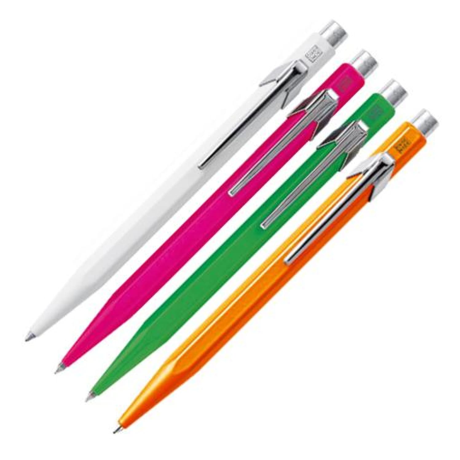 Premium Caran d'Ache 849 Metal Ballpoint Pens - Summer Color Collection (Set of 4) - Elegant Writing for Office, School & Gift Giving