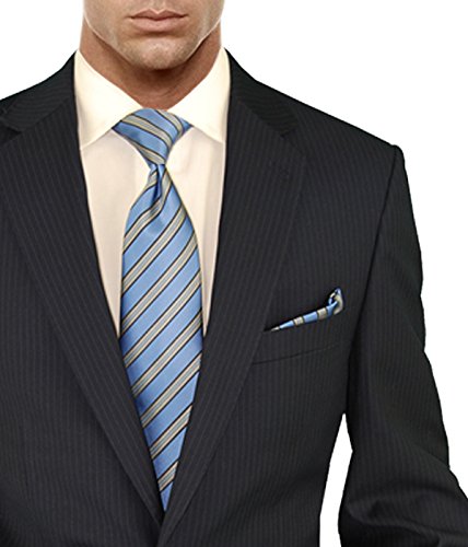 Salvatore Exte Men's Modern Two-Button 2-Piece Suit Set with Striped Jacket & Pants | Formal Business Attire, Wedding & Office Wear