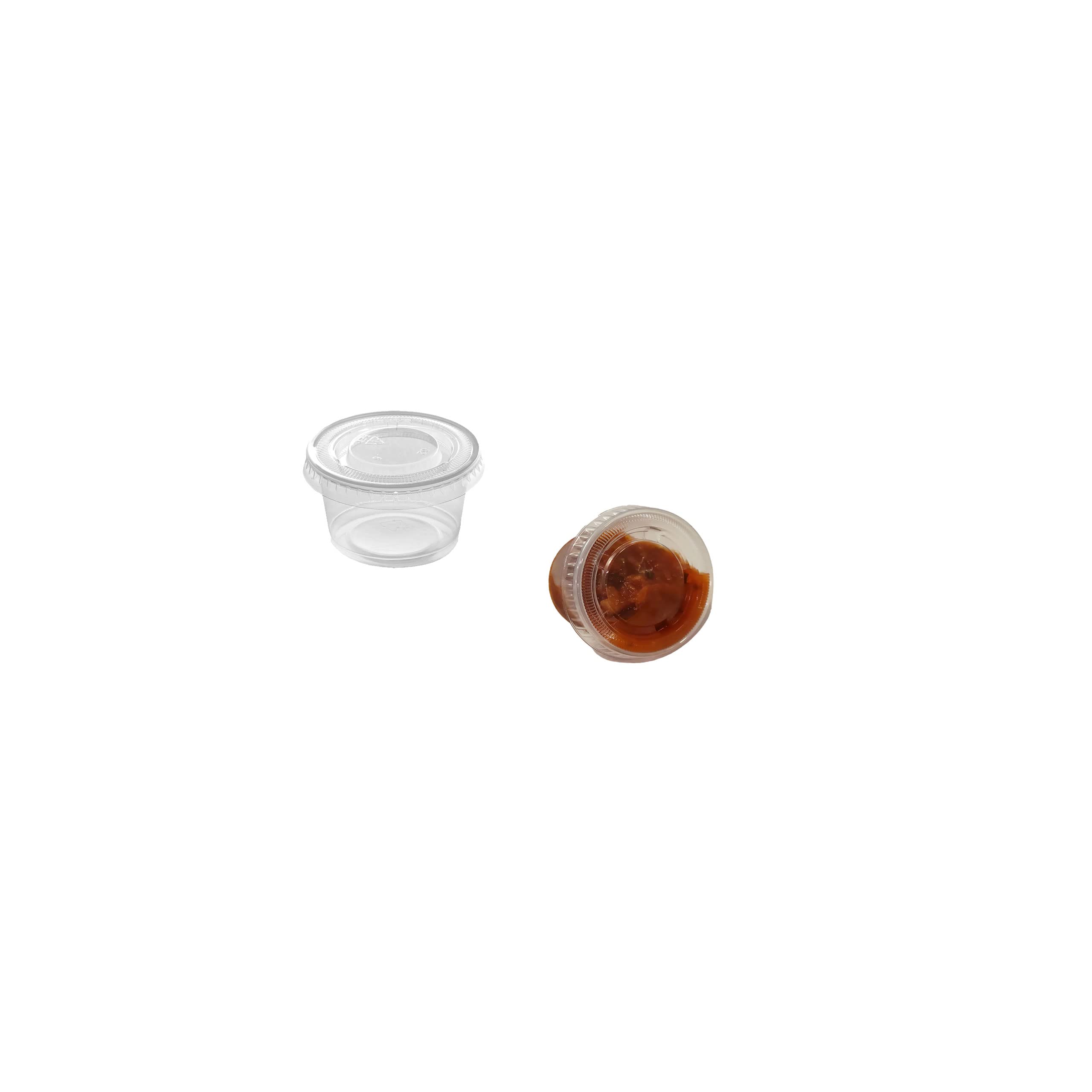 2500-Pack Small Plastic Portion Cups with Lids (0.75 oz) - Disposable Condiment Containers for Sauce, Dip, Salad Dressing | Perfect for Parties, Catering & Food Service Businesses