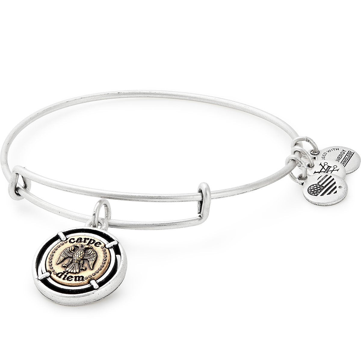 Carpe Diem Charm Bangle - Sterling Silver Inspirational Bracelet for Women - Perfect for Daily Wear, Gifts & Special Occasions