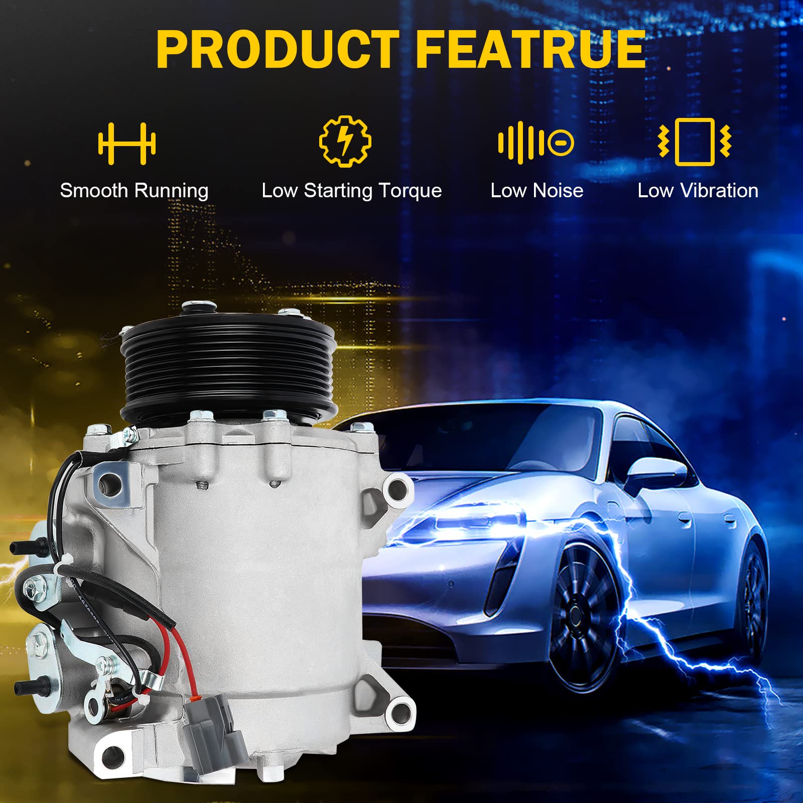 Honda CR-V 2002-2006 AC Compressor with Clutch - Replacement Part 10663AC - Perfect for Summer Cooling & Auto AC Repair