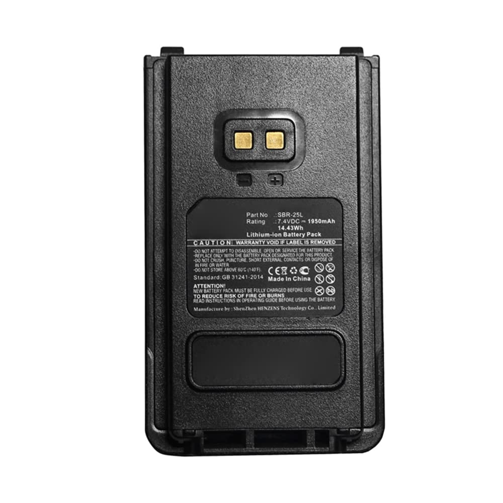 Synergy Digital 2-Way Radio Battery for YAESU SBR-25L - 7.4V 1950mAh Li-ion High Capacity Replacement Battery - Perfect for Outdoor Adventures, Emergency Communication & Ham Radio Enthusiasts