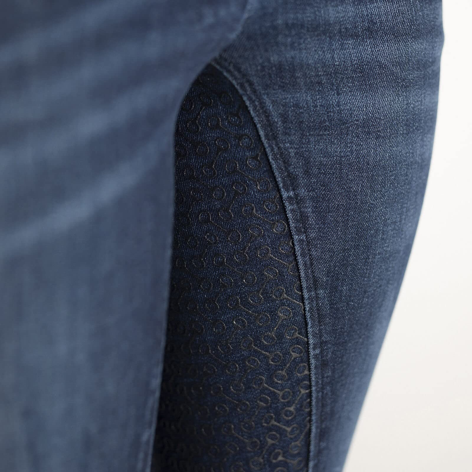 HORZE Kaia Women's Denim Horse Riding Pants - High Waist Silicone Full Seat Breeches for Equestrian & Show Jumping | Accurate Size Chart | Perfect for Training, Competitions & Casual Riding