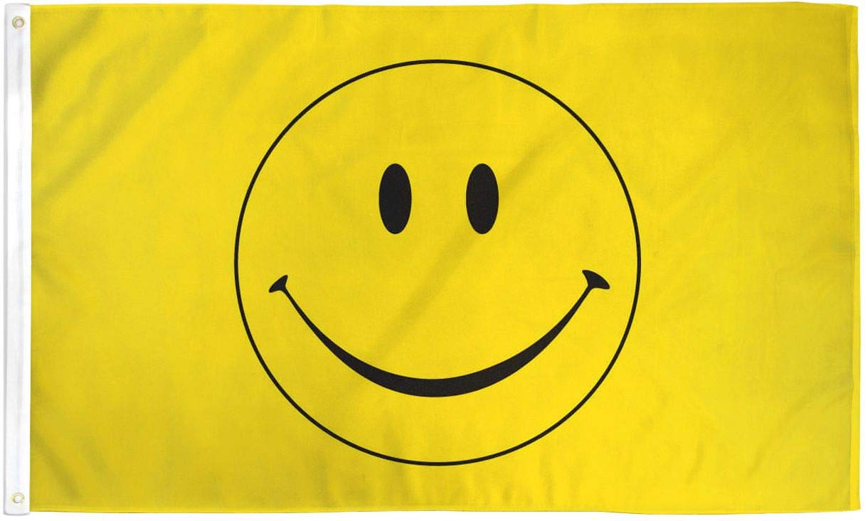 Happy Face Flag - 3x5 Foot Smiley Face Banner for Indoor & Outdoor Decor - Perfect for Parties, Celebrations & Home Decor