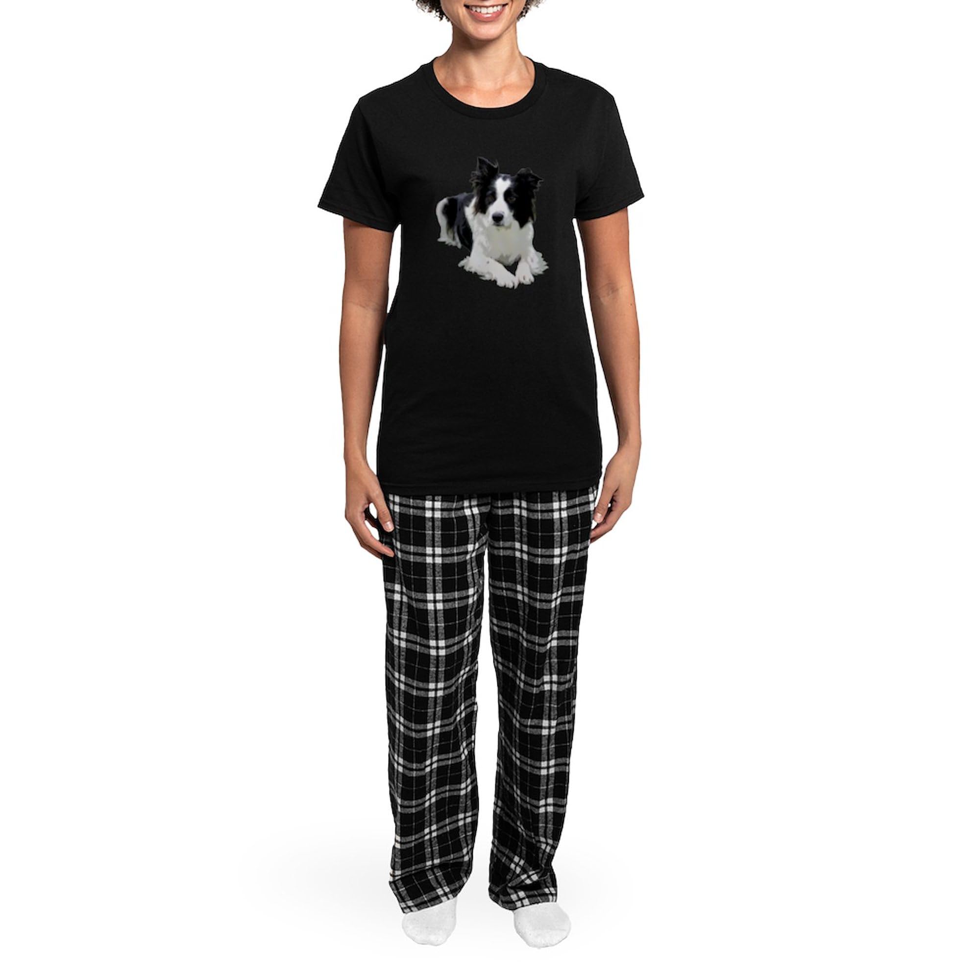 Stylish Black and White Border Collie Pajamas for Women - Cozy Novelty Sleepwear & Lounge Pajama Set - Perfect for Sleepovers, Relaxing at Home, and Dog Lover Gifts