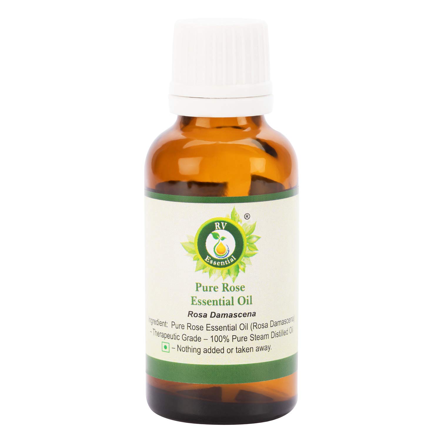 Pure Rose Essential Oil (Rosa Damascena) - 100% Natural Steam Distilled Therapeutic Grade for Hair, Face & Skin Care - Aromatherapy Massage Oil - 10ml (0.338oz) by R V Essential - Perfect for Relaxation, Spa Treatments & DIY Beauty Products