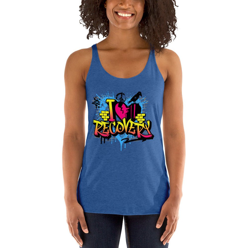 Recovery in Motion Graffiti Tank Top - Breathable Workout Shirt for Men & Women - Perfect for Gym, Running, Yoga and Streetwear Fashion