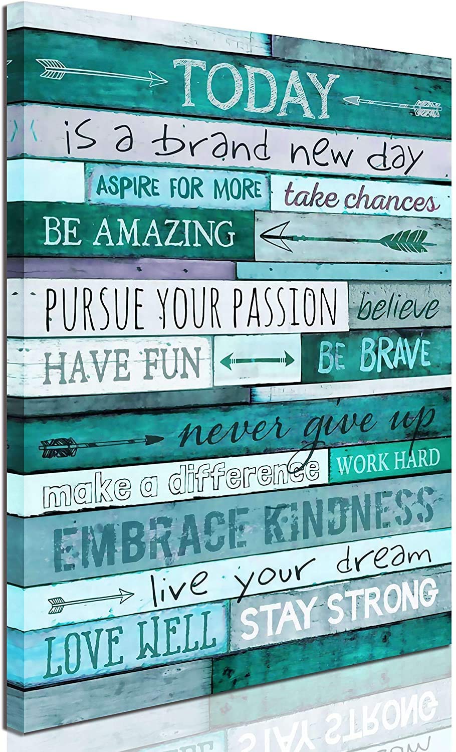 Inspirational Wall Art with Motivational Quotes - Teal Framed Office & Bedroom Decor - 8x10 Inch Home Word Artwork - Perfect for Living Room, Study & Workspace Decor