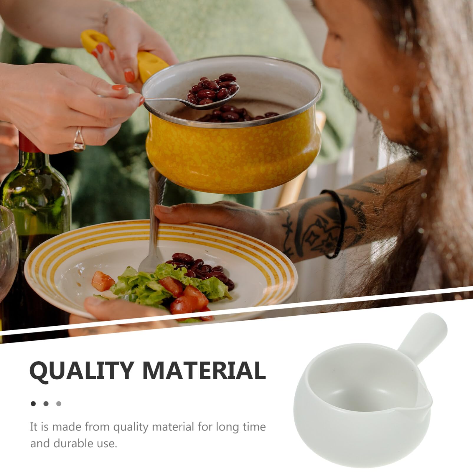 Luxshiny 700ml Ceramic Soup Pot - Nonstick Stovetop Noodle Pan with Lid, Easy to Clean, Ideal for Cooking Soups, Stews & Ramen | Perfect for Home Kitchen, Camping & Dorm Use