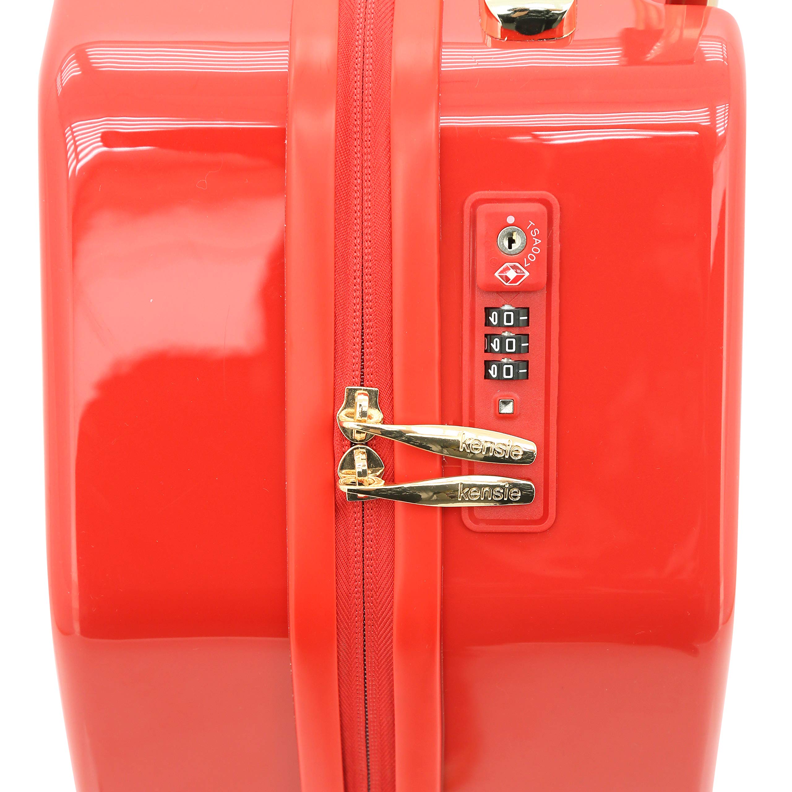 Kensie Women's 2-Piece Gemstone TSA Lock Luggage Set - 20-Inch Carry-On Spinner Suitcase with Expandable Design, Red - Perfect for Air Travel, Business Trips & Weekend Getaways