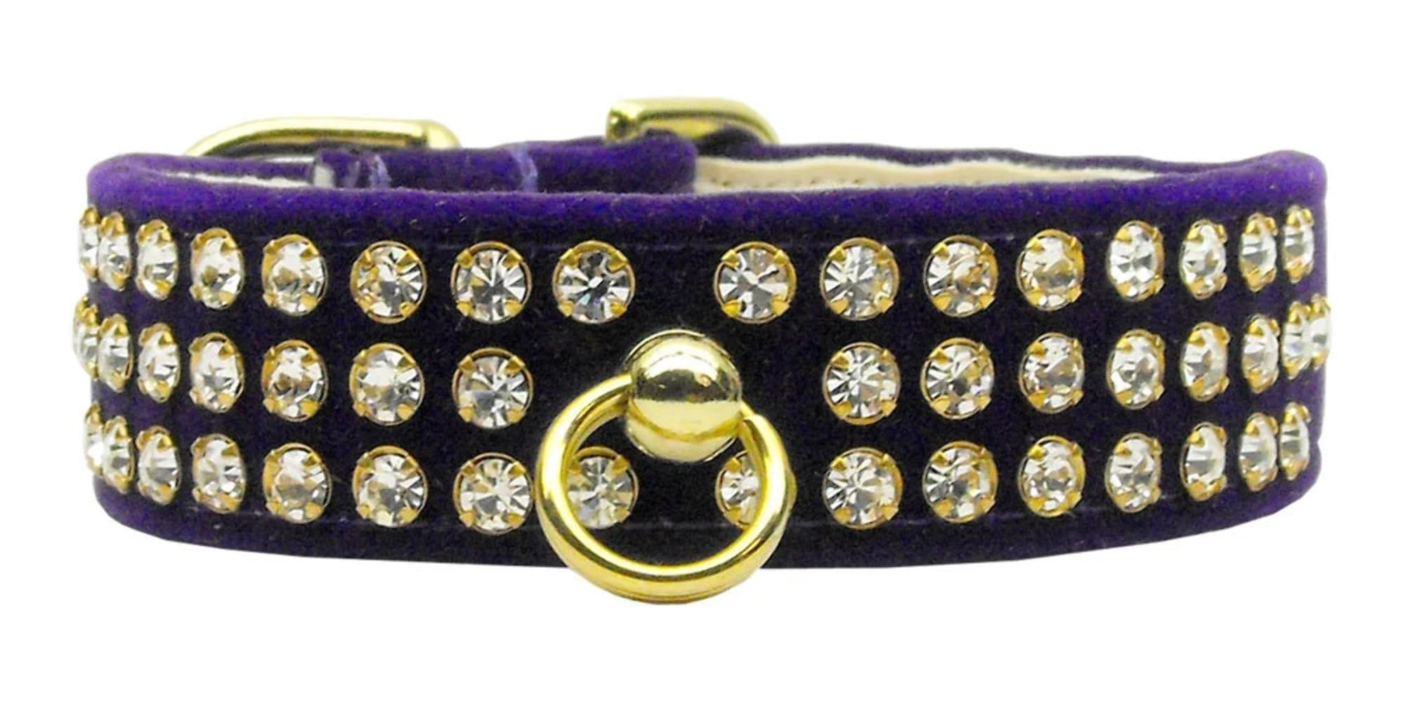Luxury Crystal Velvet Dog Collar for Small & Medium Dogs - Adjustable Red Pet Collar with Rhinestones for Puppies, Fashionable & Comfortable - Perfect for Daily Walks, Training, and Special Occasions